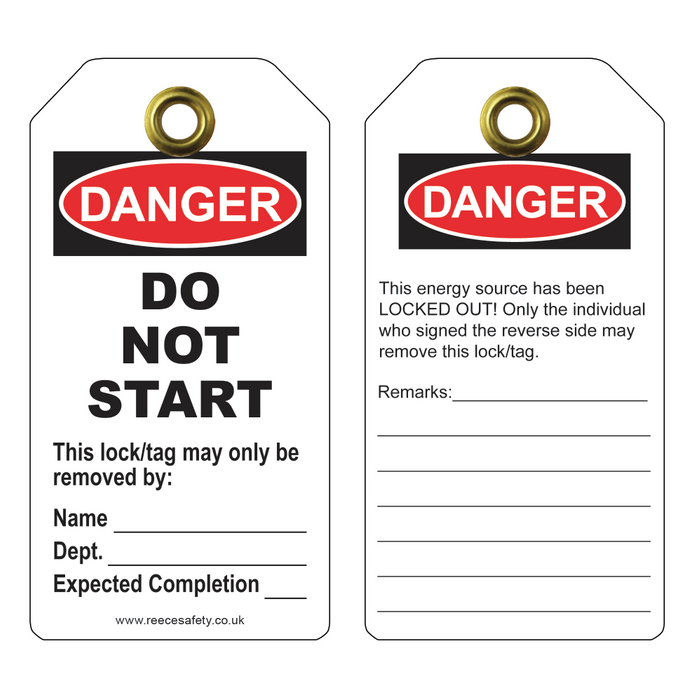 Danger Do Not Start, 5½" x 3", 10/Pack