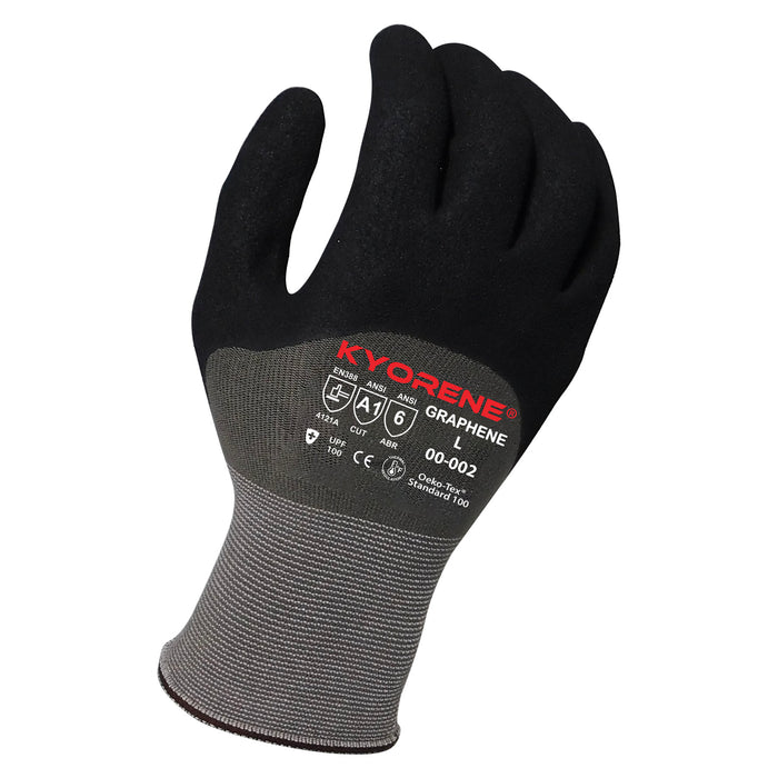 Kyorene® 15g Gray Liner w/ Black 3/4 HCT® Micro Foam Nitrile Palm Coating