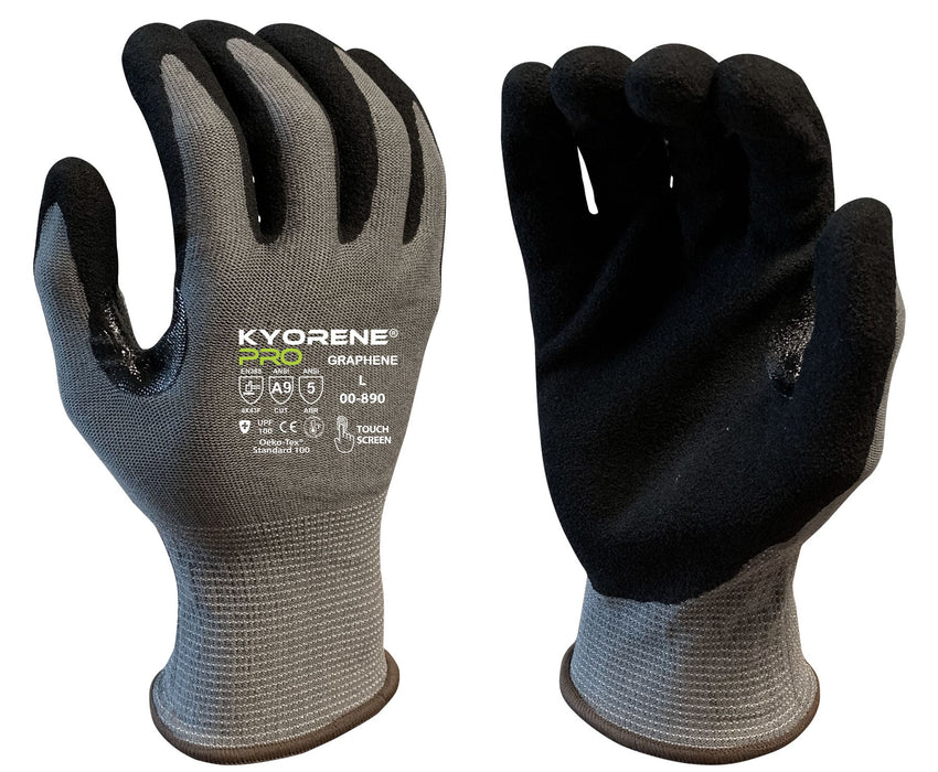 Kyorene® Pro 15g Graphene Liner With Black HCT® MicroFoam Nitrile Palm Coating, ANSI Cut Level A9