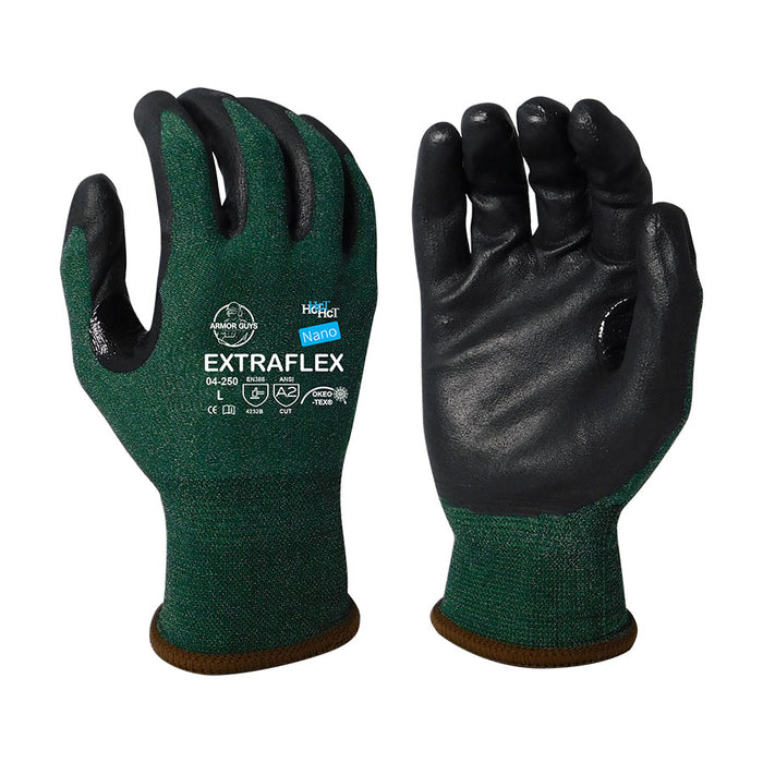 ExtraFlex® Dark Green Engineered Liner, Nitrile Coating, ANSI Cut Level A2