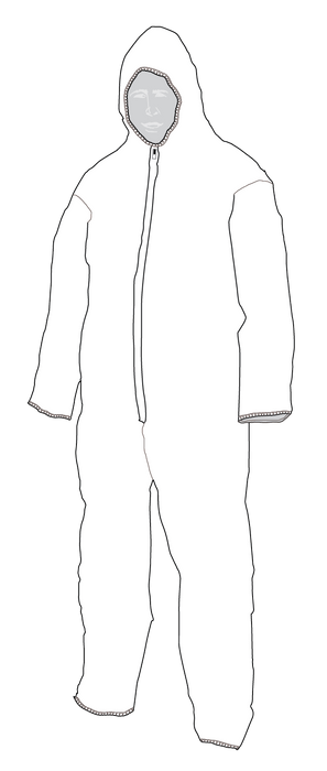 Tyvek® 400 -Coverall, Zipper Front, Attached Hood, Elastic Wrists & Ankles-White