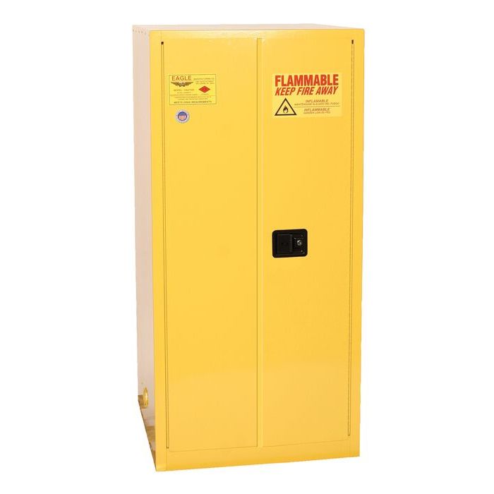 Drum Safety Cabinets- 1 Drum Vertical Safety Cabinet, 55 Gallon, 1 Shelf, 2 Self Close Doors, Yellow