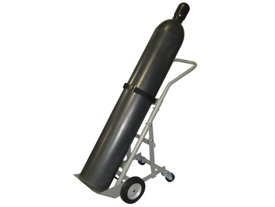 Single Cylinder Hand Truck w/ 8" Semi-Pneumatic, Wheels Rear Casters