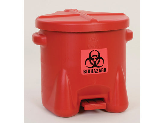 Eagle Biohazardous Poly Waste Can, 6-Gallon, Foot-Operated