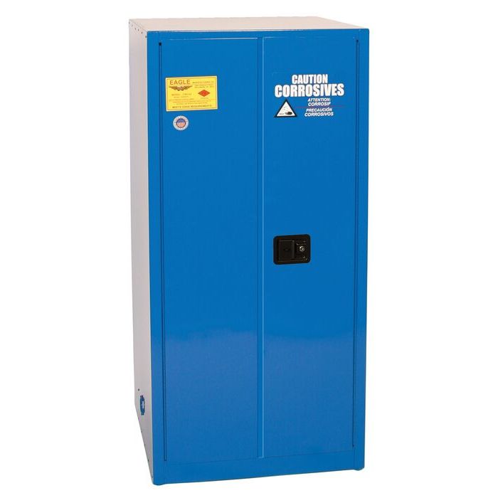 Acid & Corrosive Metal Safety Cabinet - 60 Gallon, 2 Shelves, 2 Self Close Doors, Blue