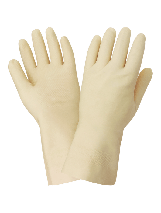 FrogWear® 16 mil Natural Color Unlined Latex, Fishscale Pattern Grip, 12"