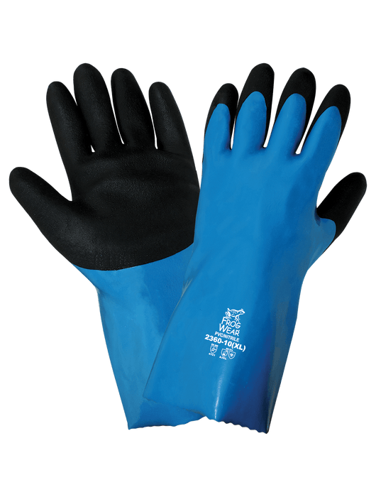 FrogWear® 12" Blue Seamless Super Flexible 70% PVC & 30% Nitrile, 18-Gauge Nylon Liner