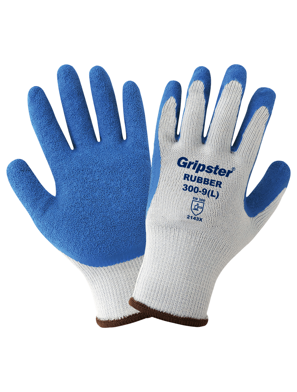 Gripster® - Palm Dipped Blue Rubber, Seamless Gray 10-Gauge Poly/Cotto ...