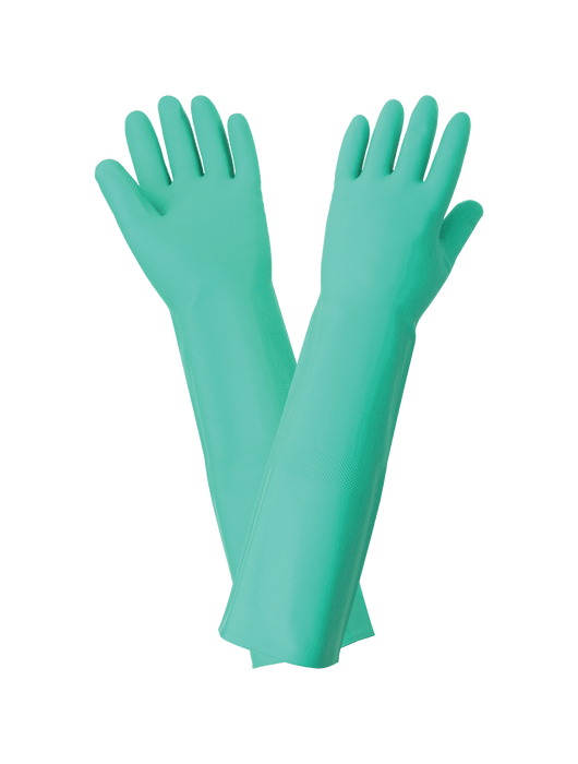 FrogWear® 22 mil Green Heavyweight Unsupported Nitrile, Raised Diamond Grip, 18"