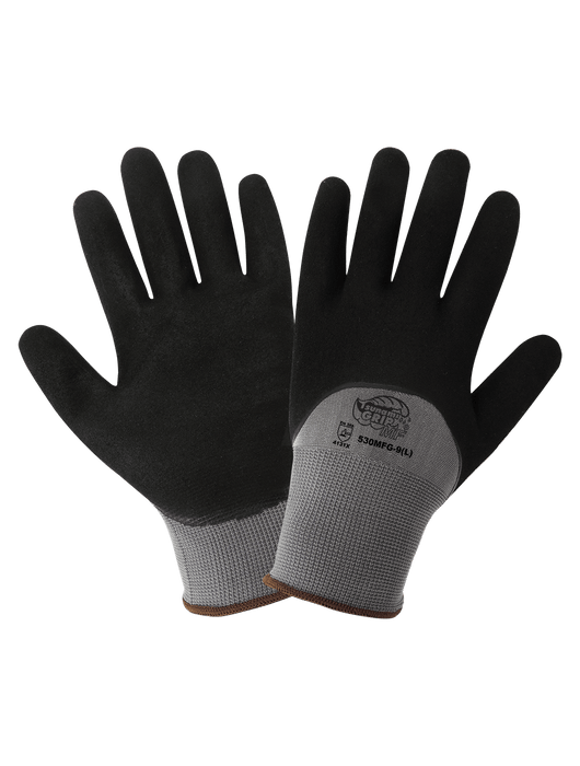 Tsunami Grip® - ¾ Dipped Black Mach Finish Nitrile, Gray 15-Gauge Nylon Shell