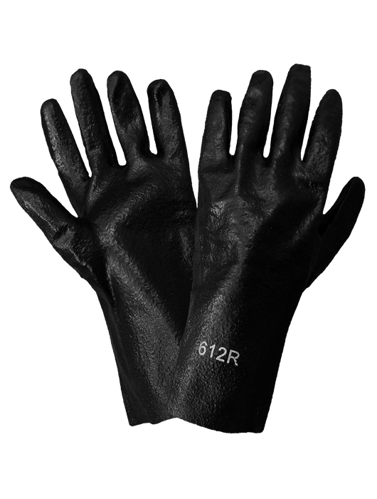 Economy PVC Chemical Handling Glove on Interlock Liner, 12" Gauntlet Cuff