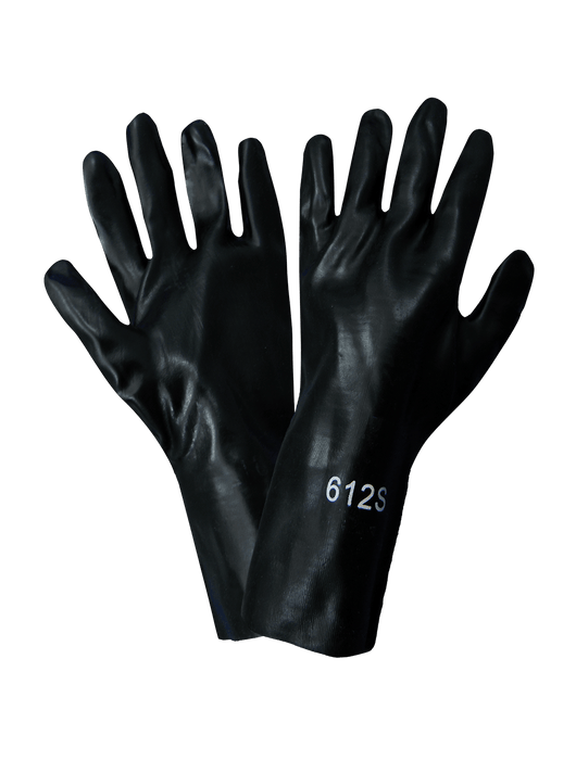 Economy PVC Chemical Handling Glove on Interlock Liner, 12" Gauntlet Cuff