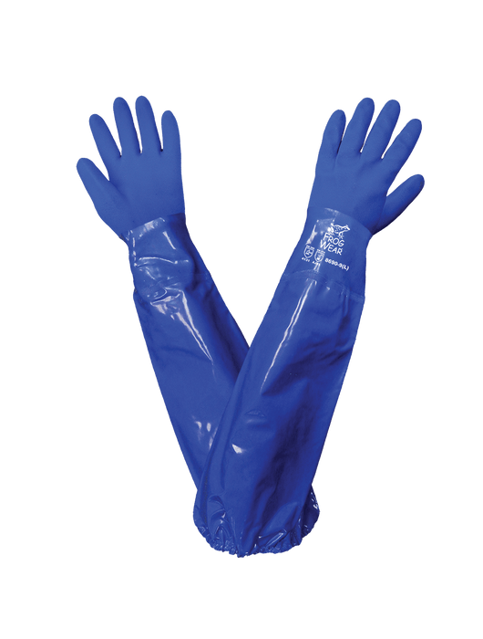 FrogWear® Blue Triple-Dipped Premium PVC Chemical Resistance Glove, Shoulder-Length