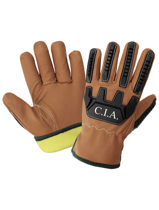 Premium-Grade Grain Goatskin Leather Drivers Glove, Aralene® Liner, TPR Impact Protection on Back of the Hand, ANSI/ISEA 105 Cut Level A5