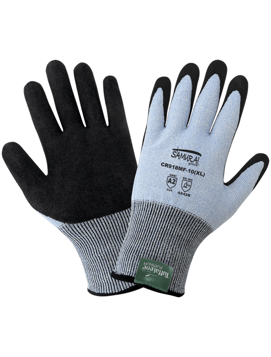 Samurai Glove® Light Blue 18-Gauge Tuffalene® w/Nitrile Dipped Palm, ANSI Cut Level A2