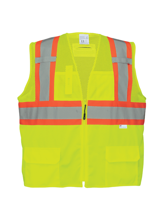 FrogWear® Cl. 2 Hi-Vis Lime Solid & Mesh Vest