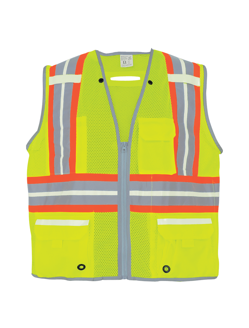 FrogWear Cl. 2 HiVis Lime Photoluminescent Surveyors Safety Vest, DR