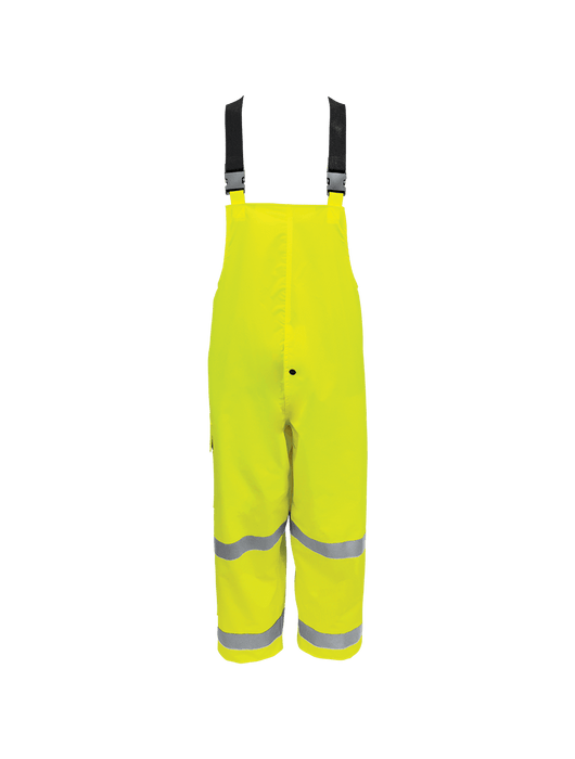 ANSI Class E Hi-Vis Yellow/Green Rain Bibs