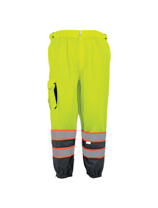 FrogWear® ANSI Class E Hi-Vis Mesh Polyester Safety Pants with Waterproof Bottom