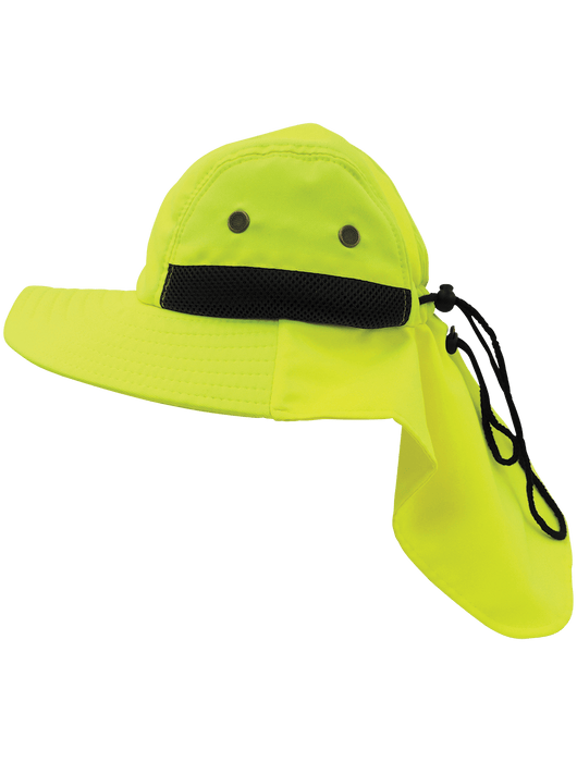 Hi-Vis Lime Ranger Style Hat w/ Neck Shade