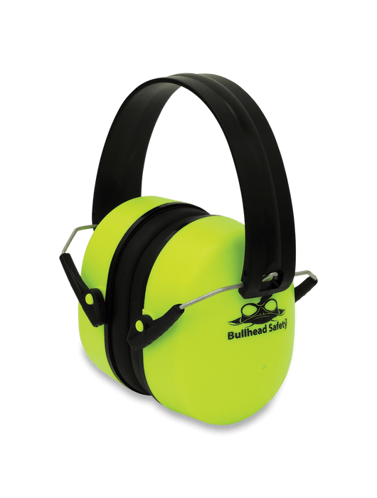 Bullhead Safety® Hi-Vis Lime Premium Folding Earmuff, NRR 23 dB