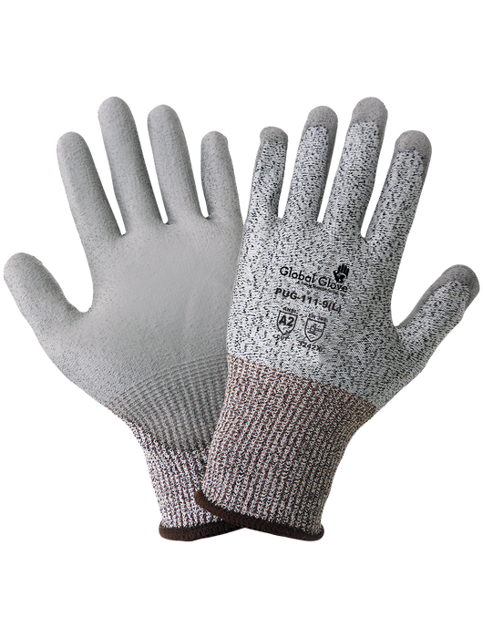 Samurai Glove®- Salt & Pepper 13-Gauge HDPE Liner, Gray PU Dipped Palm, ANSI Cut Level A2