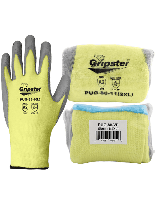 Gripster® Lite-Kevlar 13-Gauge, Sewn w/DuPont™ Kevlar® Fiber, Gray Flat Dipped Polyurethane- Vend Pack