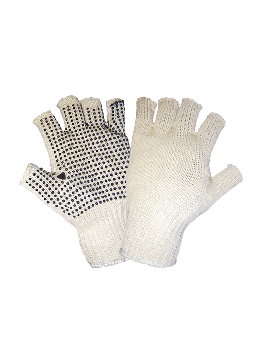 Standard Weight, Economy, Fingerless, PVC Dotted String Knit Gloves