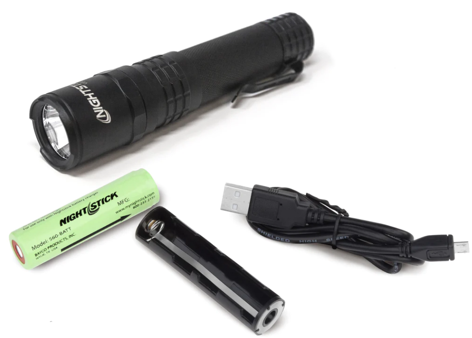 Metal USB Rechargeable Multi-Function Tactical Flashlight - Black