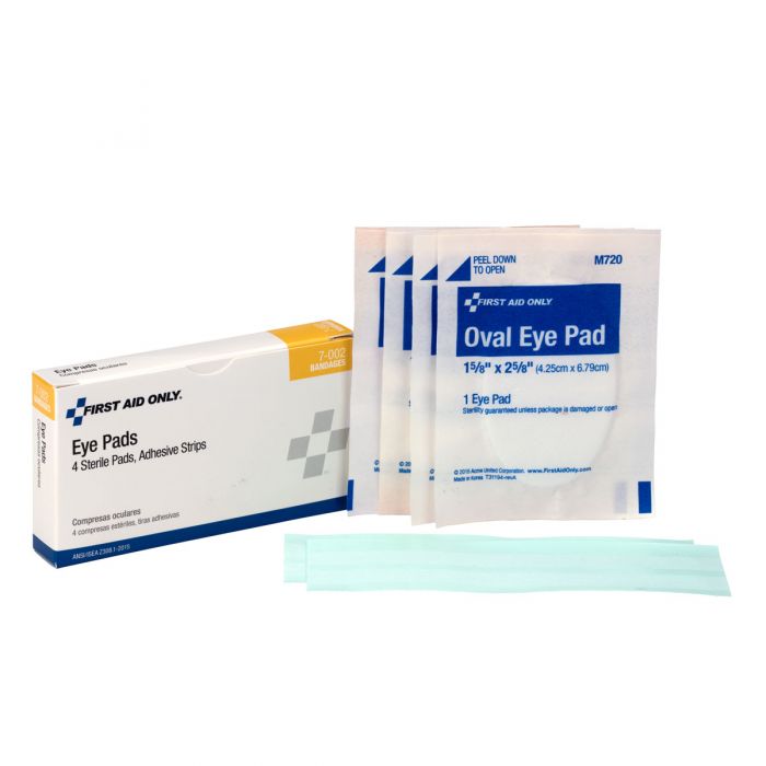 Sterile Eye Pads, Box of 4 Pads and 4 Adhesive Strips