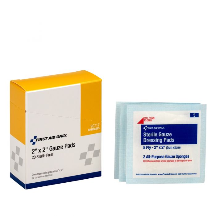 sterile gauze dressing 2" x 2" Sterile Gauze Pads, 20/Box — Safety & Packaging Sales