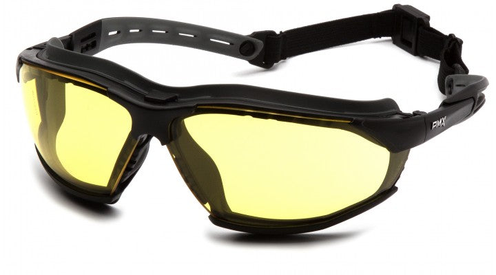 Isotope Safety Glasses with Black Frame and Clear Anti-Fog Lens