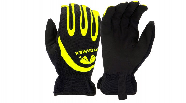 Synthetic Leather Palm Safety Glove w/ Mesh Stretch Fabric Back , Hook & Loop with TPR Wrist Closure