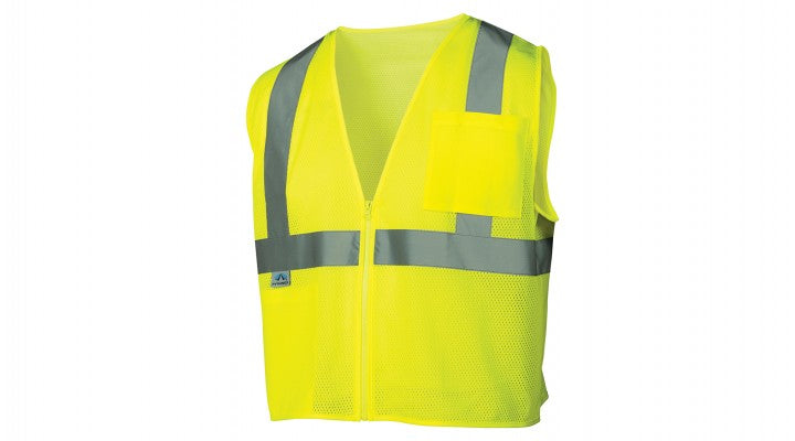 ANSI Class 2 Hi-Vis Safety Vest, 2-Pockets, Zipper — Safety & Packaging ...