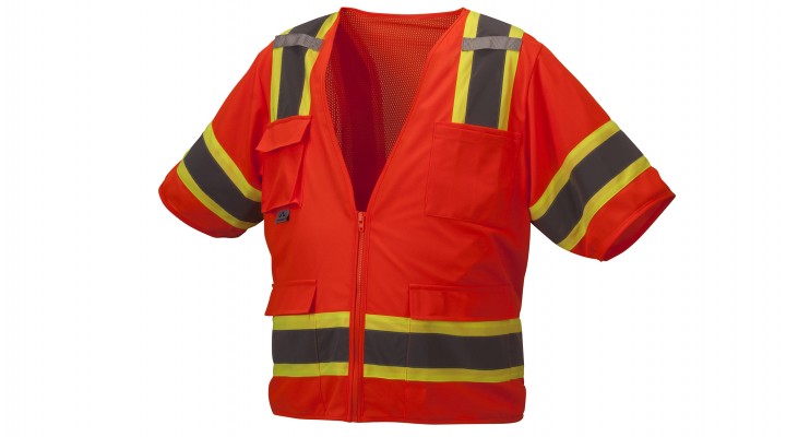 ANSI Class 3 Hi-Vis Safety Vest, 8-Pockets, Zipper