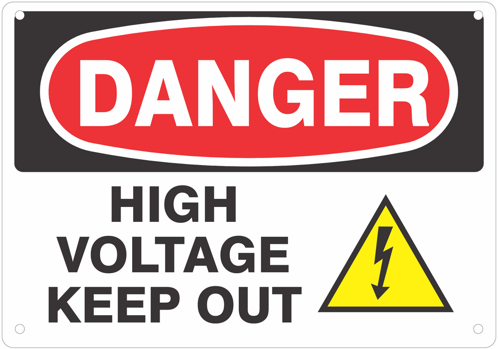 7" x 10" Danger High Voltage Keep Out