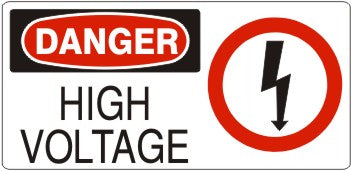 5" x 12" Danger High Voltage