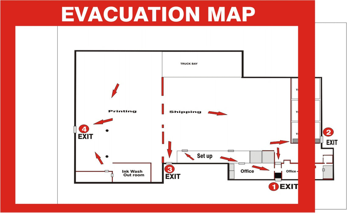 11" x 17" Clear Acrylic Evacuation Map