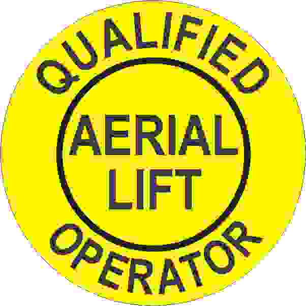 Qualified Aerial Lift Operator Hard Hat Sticker