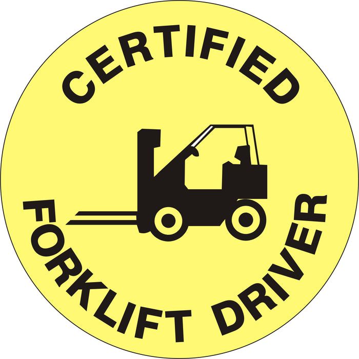 Certified Forklift Driver Hard Hat Sticker