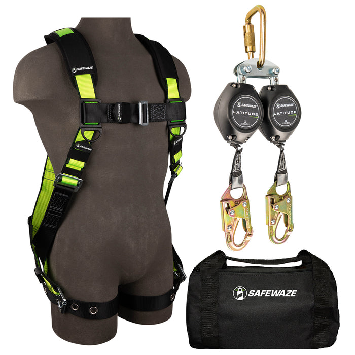 PRO Bag Combo - Grommet Leg Straps, Latitude Class A 7' Dual Web, Carabiner, Snap Hooks & 13" Bag