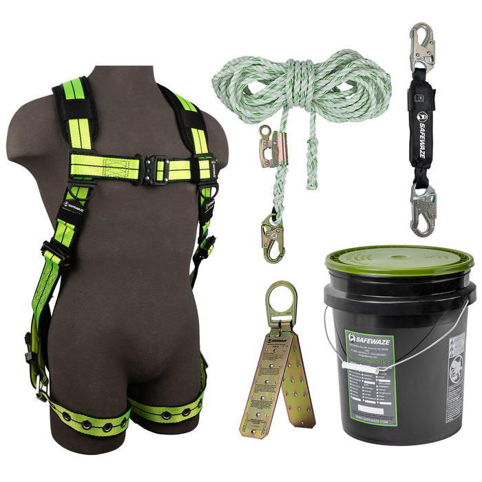PRO+ Bucket Roof Kit, PRO+ No-Tangle Single D-Ring Harness, Premium 50 —  Safety & Packaging Sales