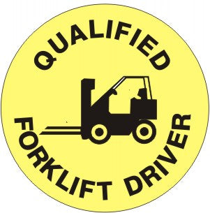 Qualified Forklift Driver Hard Hat Sticker — Safety & Packaging Sales